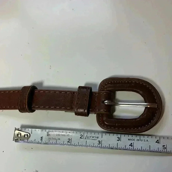 Source Unknown,brown braided leather belt with  gold stitching - Picture 7 of 9